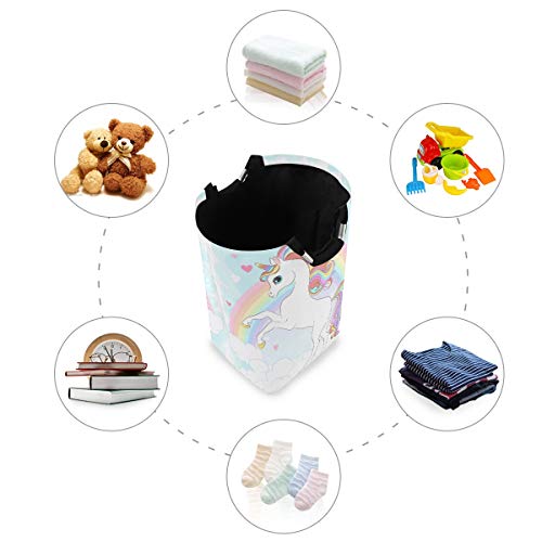 Unicorn Rainbow Laundry Basket | Storage Bag | Pastel Colours