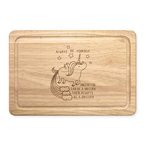 Unicorn Always Be Yourself Rectangular Wooden Chopping Board | 30x20cm