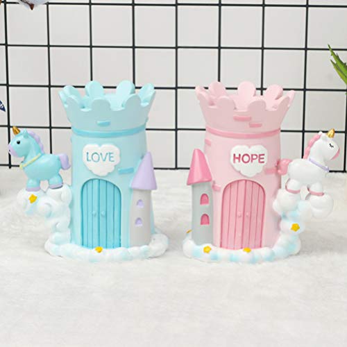 Unicorn Castle Pen Holder | Desk Organiser | Blue
