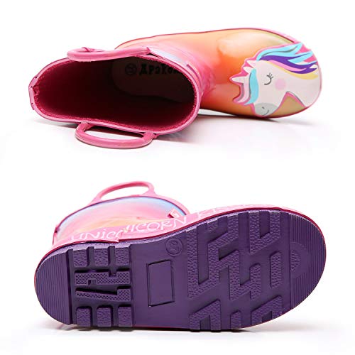 Multi Coloured Unicorn Wellington Boots Girls
