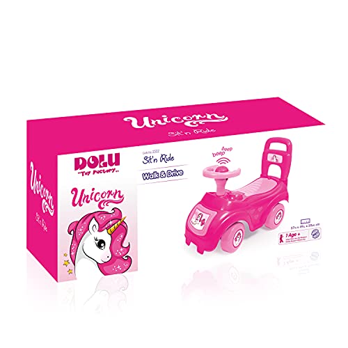 Dolu | Sit & Ride | Walk & Drive Unicorn Design | Pink