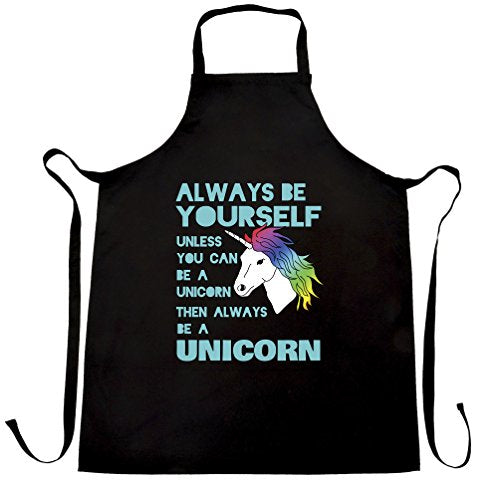Funny unicorn Apron black