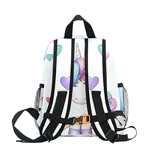 Sleepy Unicorn Kids Backpack, Lightweight Bag for Girls Boys Pastel Colours