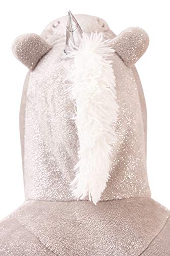 Women's Soft & Cosy Silver Unicorn Dressing Gown 
