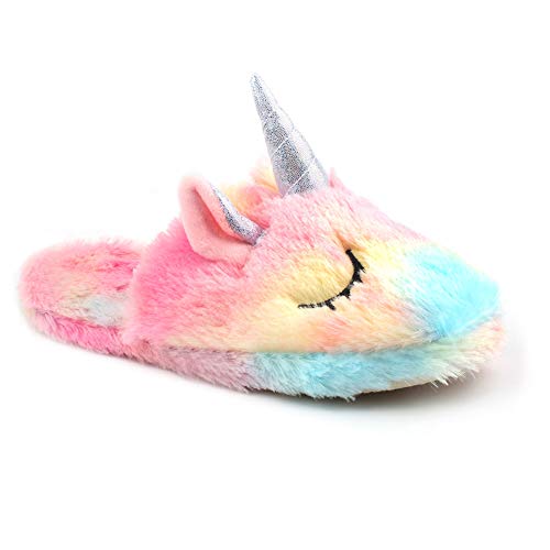 Fluffy Unicorn Slippers For Girls