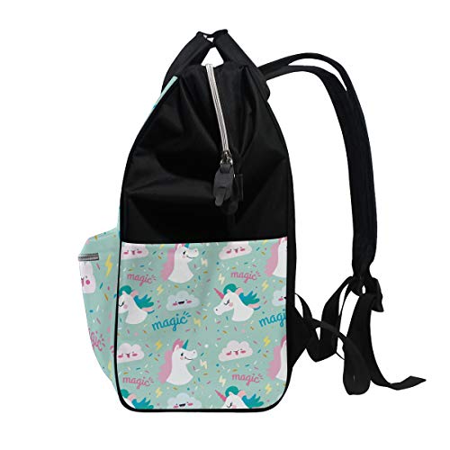 Mint Green Unicorn Nappy Changing Bag