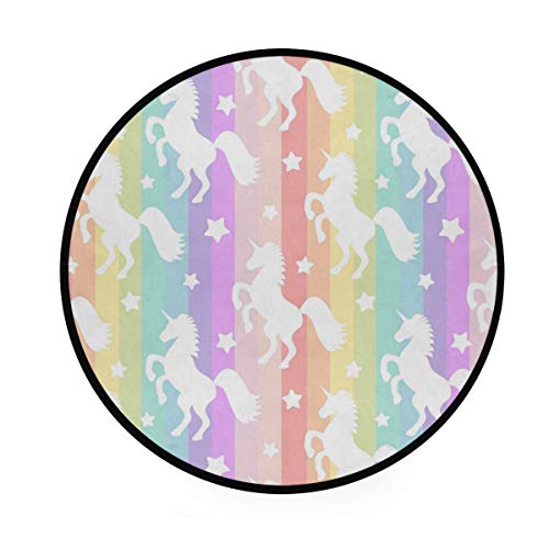 Round Unicorn Rug Kids 