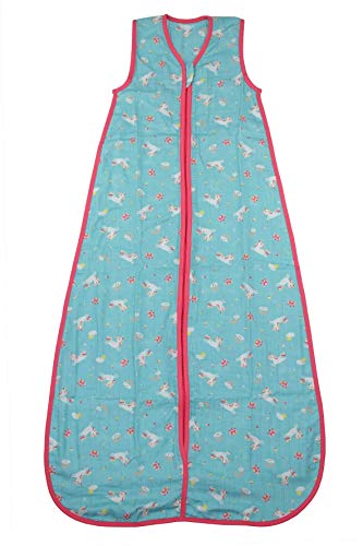 Slumbersac Summer Kid Sleeping Bag 0.2 Tog - Bamboo Muslin Unicorn - 3-6 years/130cm