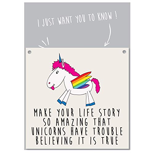 Small Unicorn Plaque " Make your Life Story So Amazing"