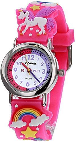 Ravel Children's 3D Pink Unicorn Time Teacher Watch