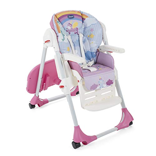 Unicorn Light Travel Highchair With Wheels - Chicco