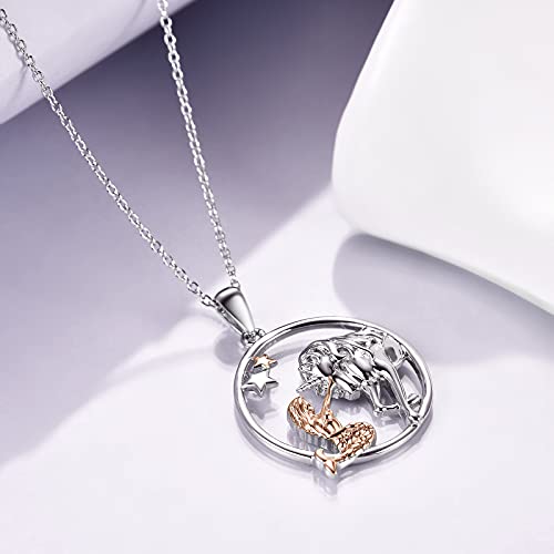 Silver & Copper Unicorn Mermaid Necklace | Gift Idea
