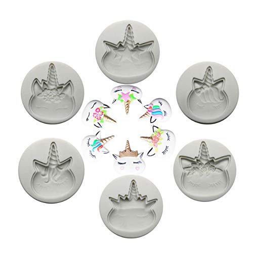Silicone Fondant Mould | Set of 6 Unicorn Moulds