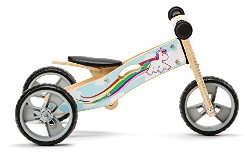 Unicorn Balance Bike Tricycle Blue Rainbow Design