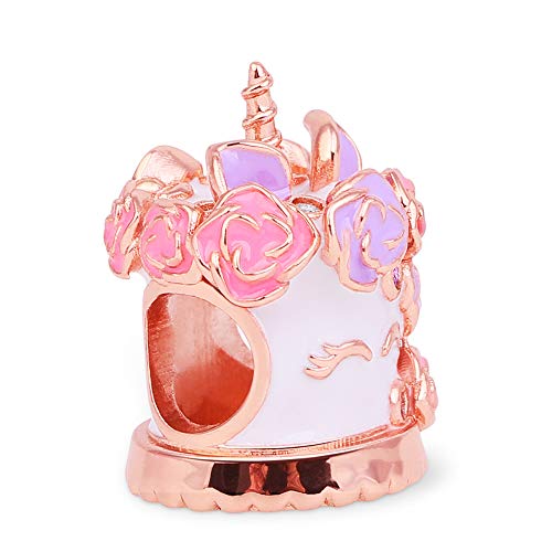 GNOCE Unicorn Cake Charm Bead | Sterling Silver | Gift Idea | Rose Gold