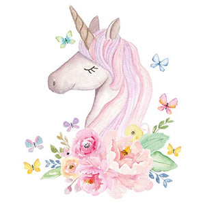 Floral Unicorn Wall Sticker 