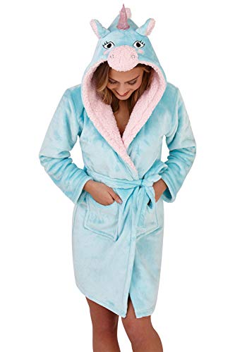 Soft & Fluffy Blue Women's Unicorn Dressing Gown