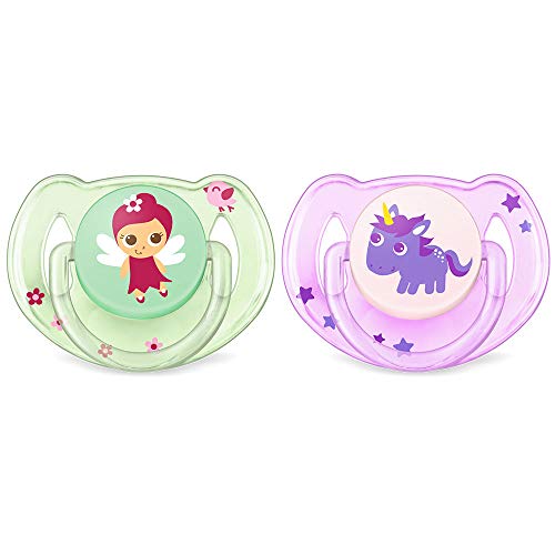 Philips Avent Classic, Fairy and a Unicorn Design, 6-18 Months,  Pack of 2 Dummies