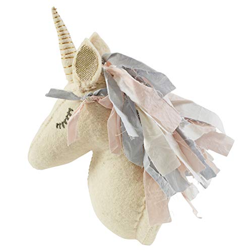 Mud Pie Baby Girl Dream in Glitter Nursery Decor Unicorn Wall Mount 12 inches (Blue)