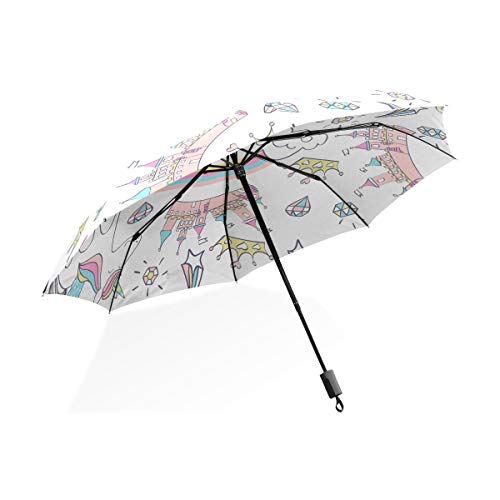 Magical Girls & Women's Umbrella Unicorn & Castles