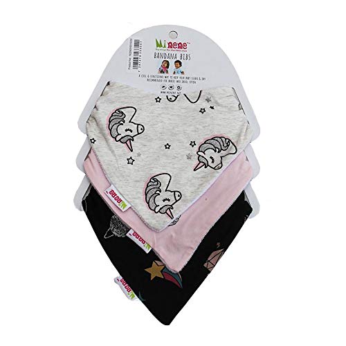 3 Pack Unicorns and Stars Dribble Bibs For Teething Babies