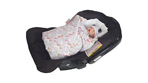 Grey Unicorn Babies Car Seat Blanket Unicorn Design 