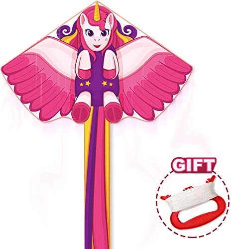 Unicorn Kite Gift For Kids Girls-Easy to Fly - Pink, Purple