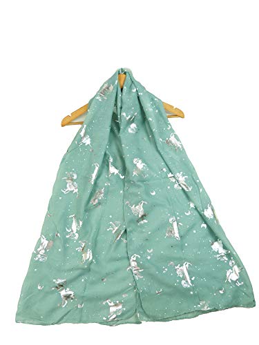 Ladies Glitter Rose Gold Silver Unicorn Scarf Wraps Shawl Soft Scarves Ideal Gift