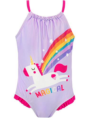 Harry Bear Girls Unicorn Swimsuit Purple Various Ages