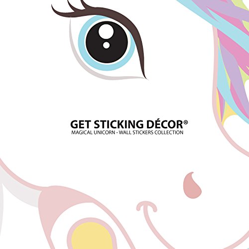 GET STICKING DÉCOR® MAGICAL UNICORN/ HORSE WALL STICKERS COLLECTION, Rainbow Unic.4, Matt Vinyl, Multi Color. (Large)
