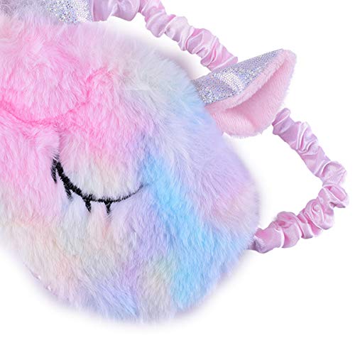 Soft Fluffy Pastel Unicorn Sleeping Eye Mask 