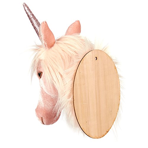 Juvale Unicorn Head Wall Mount - Wall Art Room Decor, Girls, Pink