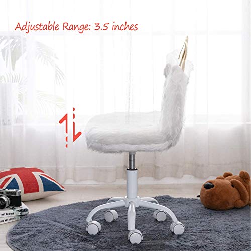 Faux Fur White Unicorn Office Chair