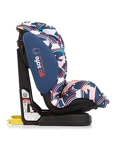 Unicorn themed car seat purple and pink