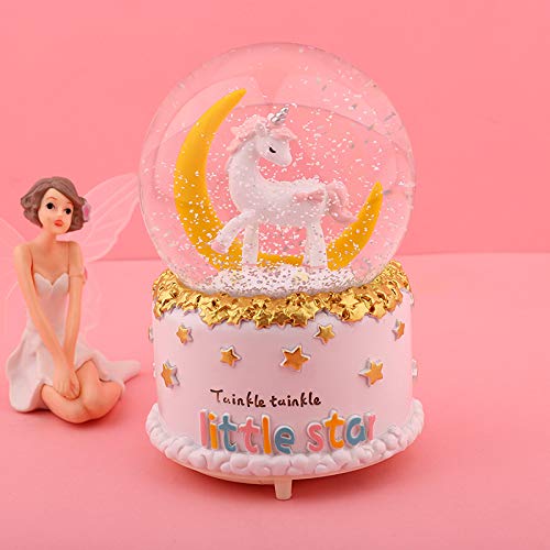 Unicorn Snow Globe Music Box