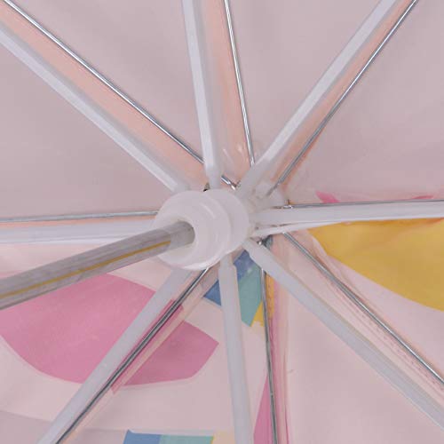 Pink Fabric Rainbow Unicorn Pop up Small Umbrella for Kids | Age 3-7