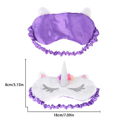 Super Cute Unicorn Sleep Masks, Soft Plush Blindfold for Women & Girls | 4 Pack