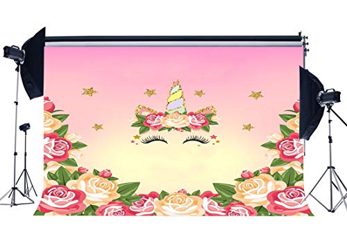 Unicorn & Rose Photography Backdrop 5X3FT | Photo Studio Props | Cake Smash, Newborn Shoot