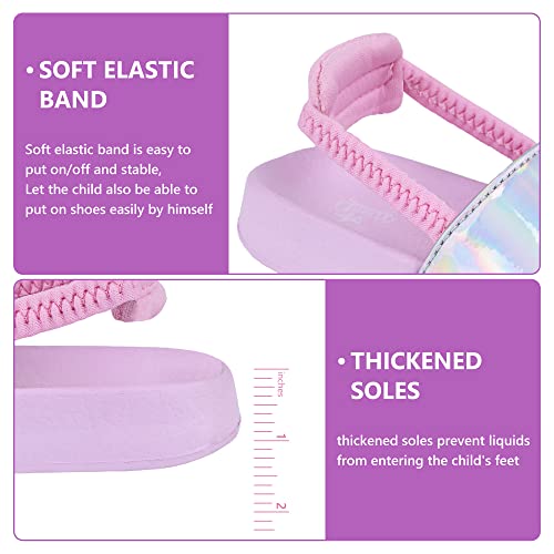 Pink Holographic Unicorn Girls Sliders