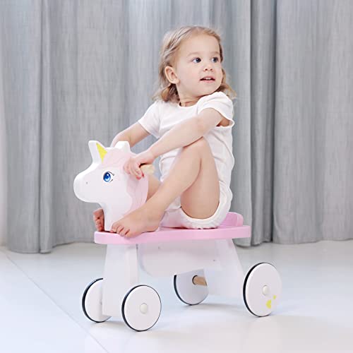Girls Wooden Unicorn Trike Bike | Push Along
