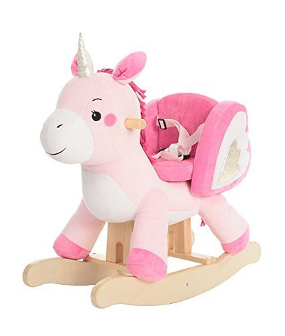 Labebe Unicorn Baby Rocking Plush Horse Rocking Horse- Pink