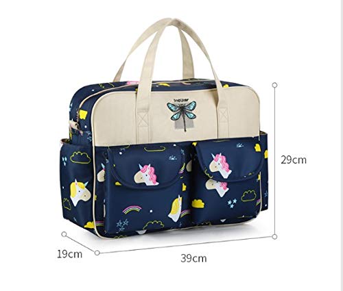 Navy Unicorn Changing Bag Tote Design