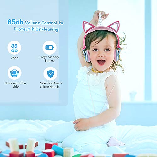 Unicorn Kids Headphones | Wireless | Volume Limited | For Girls