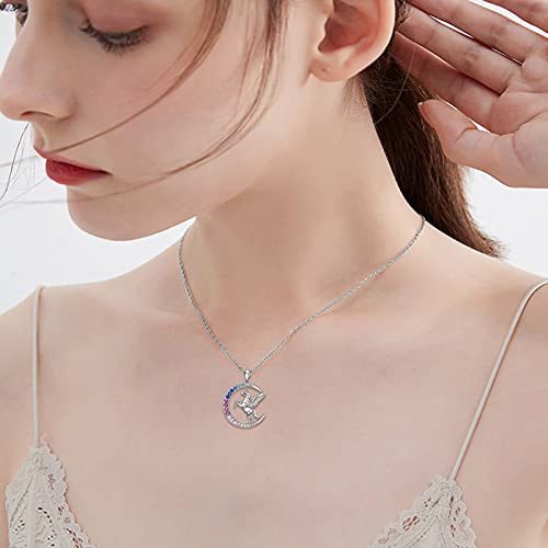 Pretty Unicorn & Moon Coloured Crystals Necklace | Pendant