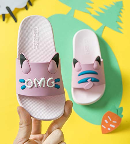 Boys Girls Cute Bathroom Slipper Kids Classic Beach Slippers Slide Sandals Pool Shoes Soft Flip Flops Summer Anti-Slip House Slippers