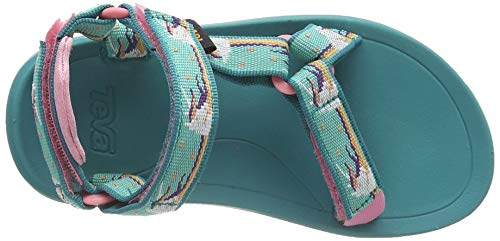 Unicorn head green pink kids sandals