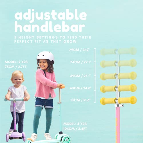 Pastel Coloured Unicorn Scooter | For Kids | 3 Wheeled Scooter