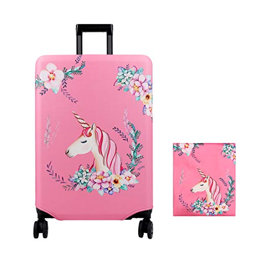 Unicorn Suitcase Protective Cover | Travel Luggage Trolley Case Cover Protector | Pink