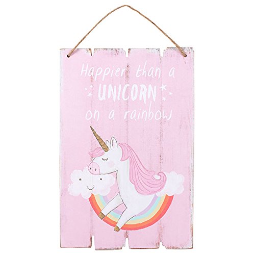 unicorn plaque wooden