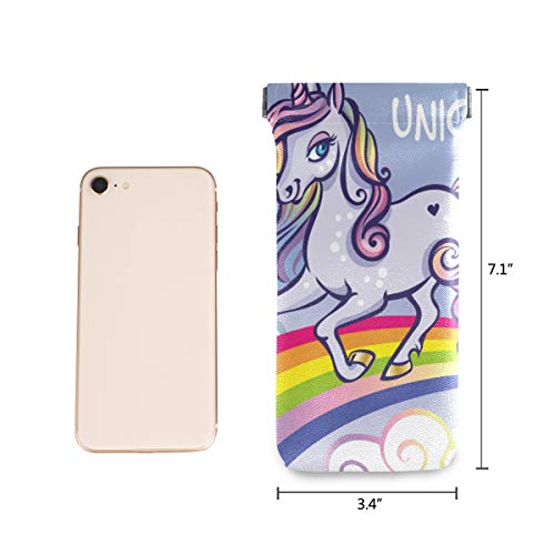 Pastel Coloured Rainbow Unicorn Glasses Case